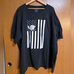 Duluth Trading Co Black Tee with Flag and Beaver Graphic 3XL